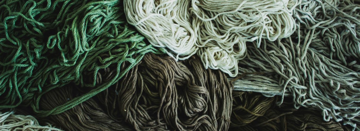 A tangled mess of green wool